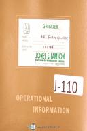 Jones & Lamson-Jones Lamson Model E Form Grinder Operation, Service & Parts Manual Year (1954)-# E-E-01